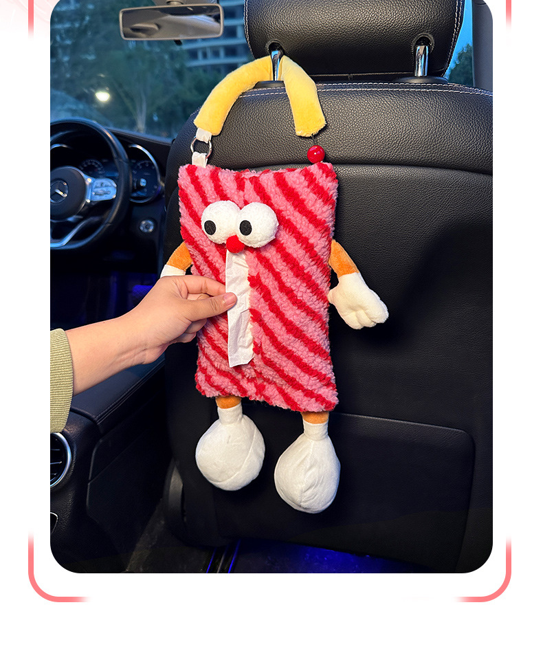Red Striped Tissue Holder for Car - Fun Design — image 3