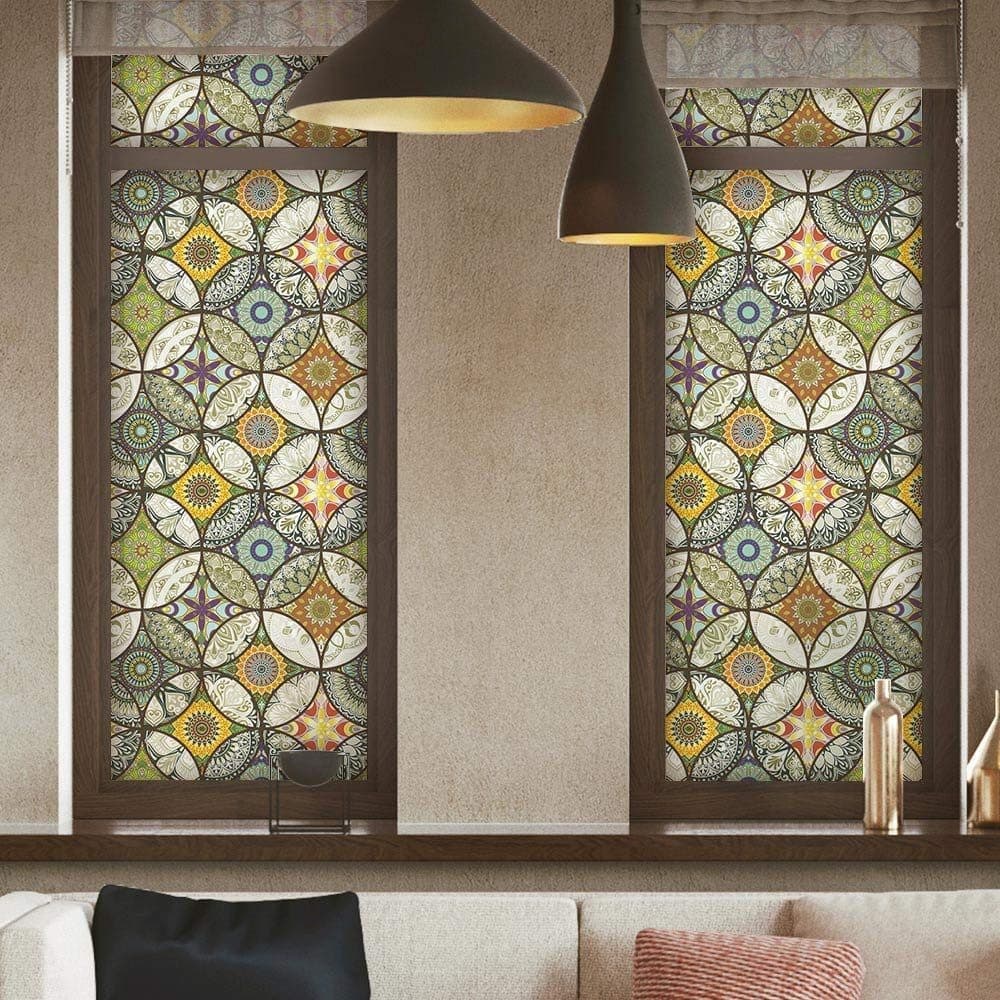2 Static Cling-Free Decorative Window Film with Stained Glass Effect, Self-Adhesive Frosted Privacy Protection Film, 45cm x 200cm — image 5