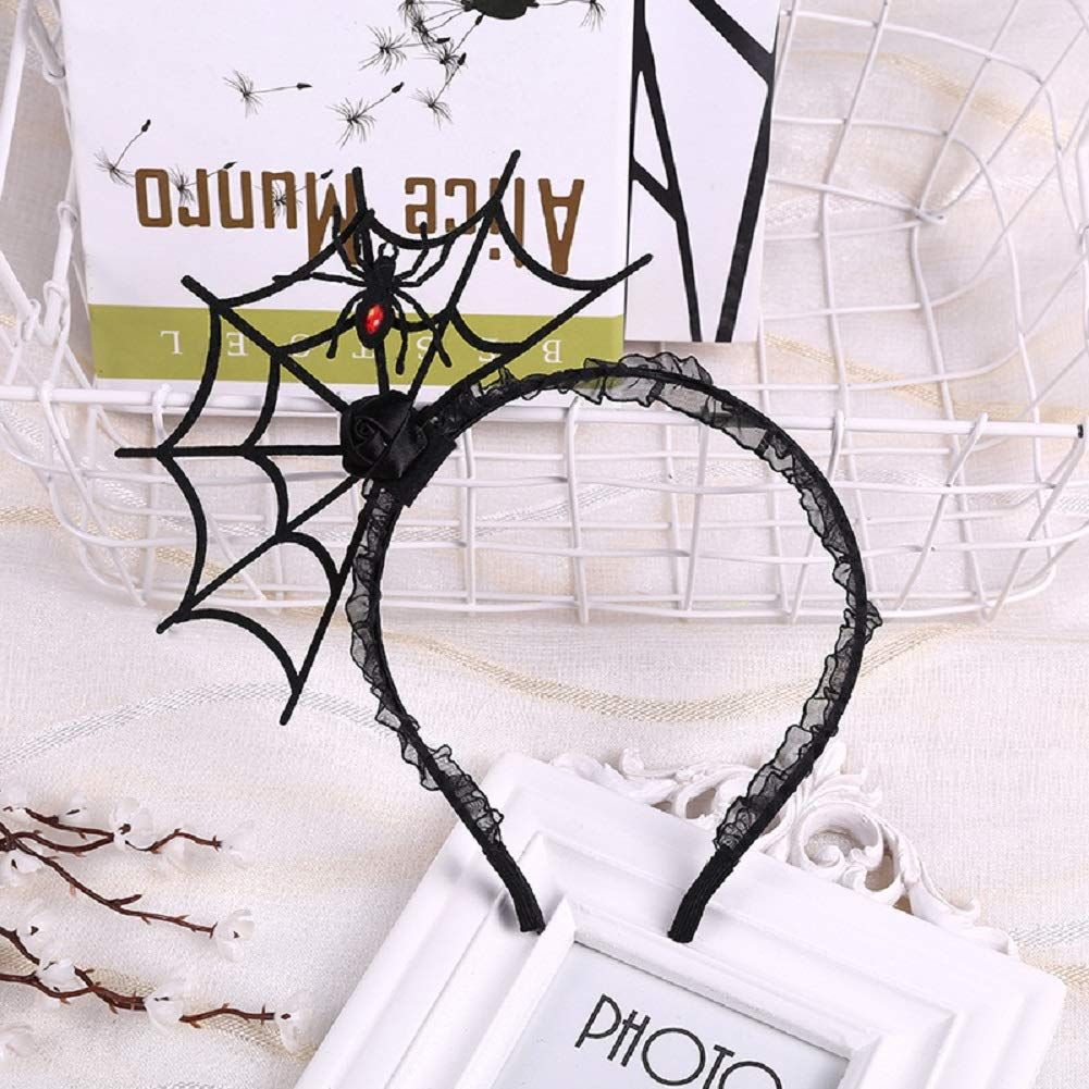 Halloween Spider Headband Spiderweb Hair Hoop Halloween Party Cosplay Masquerade Costume Accessory (Black) — image 4