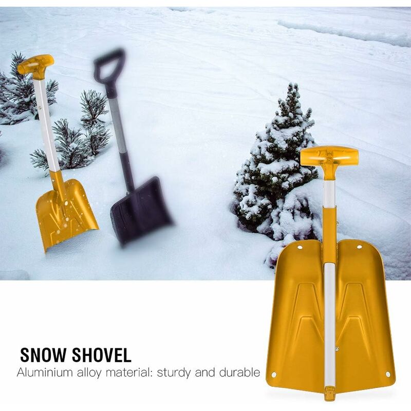 Snow Shovel with Comfortable Handle Telescopic Extension Fine Texture Outdoor Gold — image 5