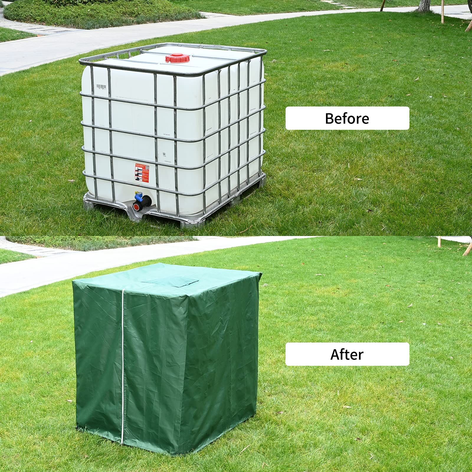 Outdoor water tank with handbag, UV resistant rainwater bucket, dust cover for water tank, with zipper corner buckle — image 4