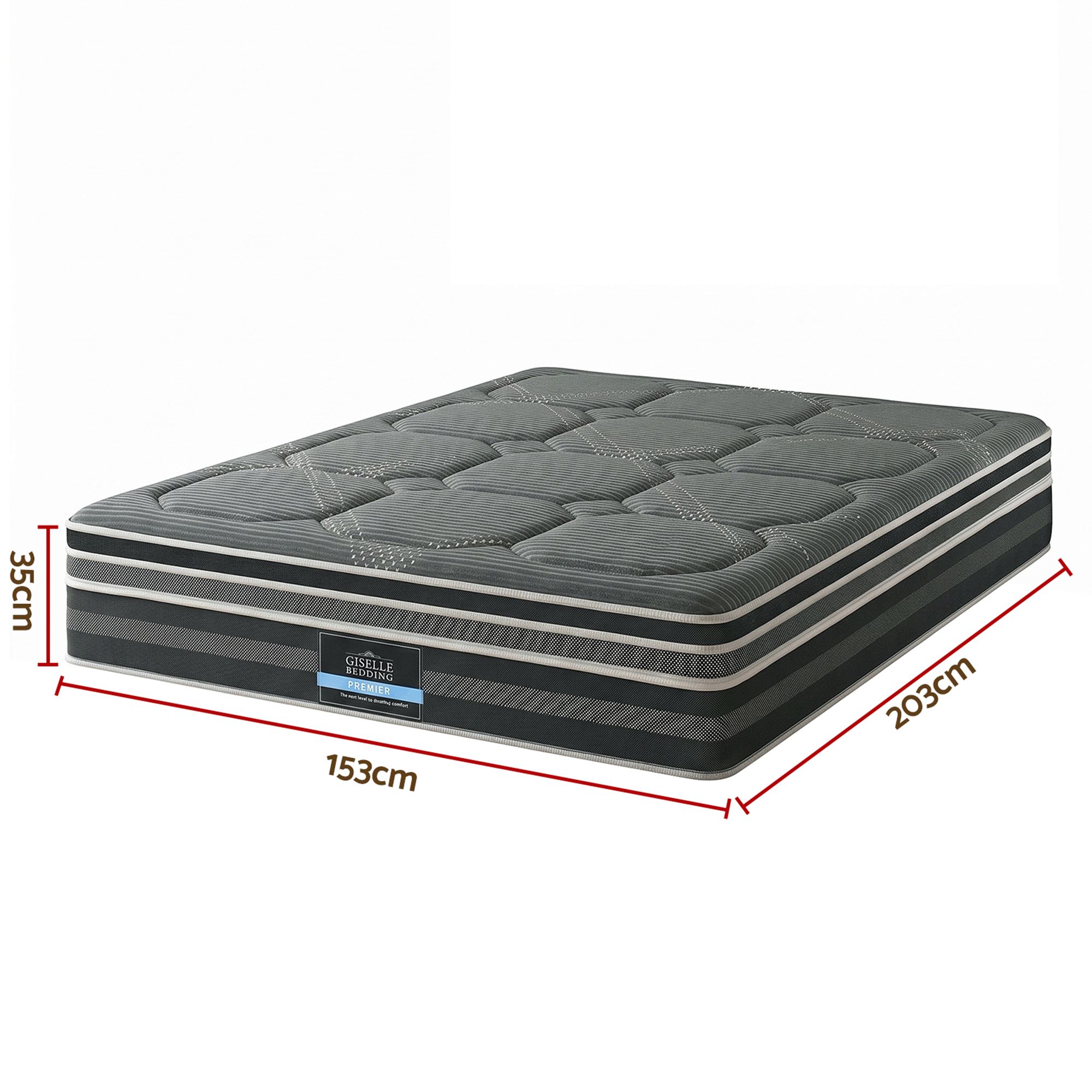 Giselle Mattress 35cm Hybrid Pocket Spring Euro Top Queen — image 2