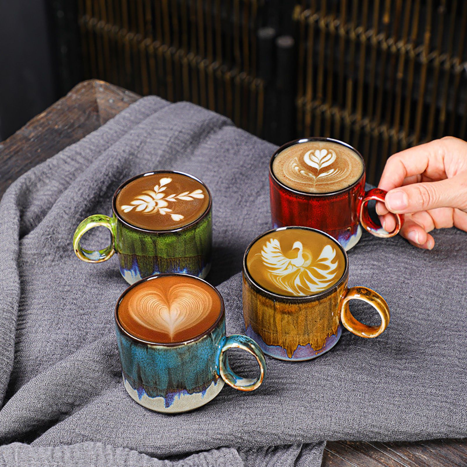 2pcs Ceramic Coffee Mug Special Active Glaze Large Coffee Mug for Office 150ml Capacity Green โ image 6