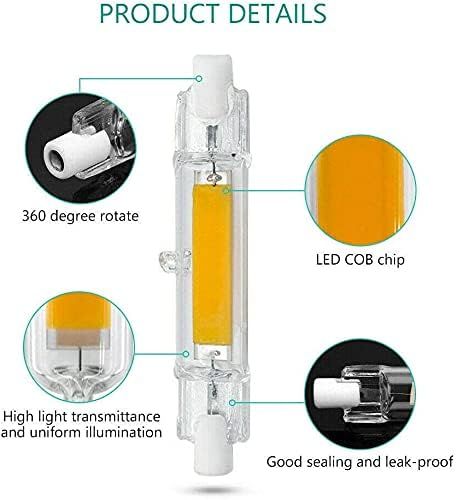 2PCS 10W R7S LED COB Bulb, Dimmable 78mm Double-Ended J-Type T3 Lamp, 100W Halogen Equivalent, 1000LM 6000K Daylight for Floodlight & Landscape Lighting — image 3