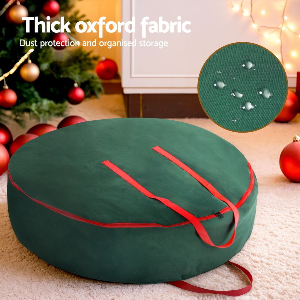 Jingle Jollys Christmas Garland Wreath Storage Bag Baubles Ornaments Container — image 4