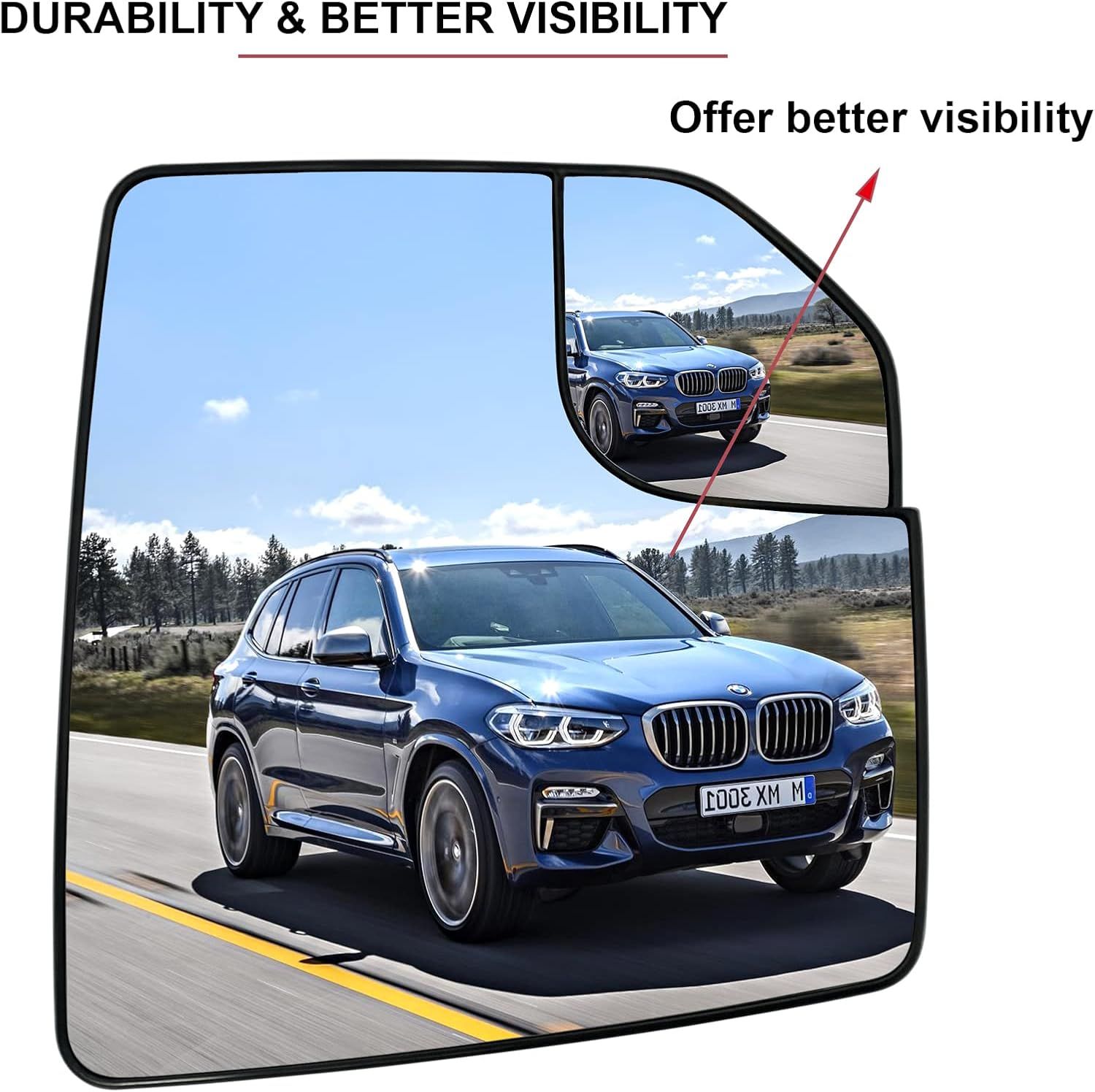 Ford F150 Right Side Heated Blind Spot Mirror - Convex Glass with Rear Holder FL3Z17K707A Passenger Side (Right) โ image 3