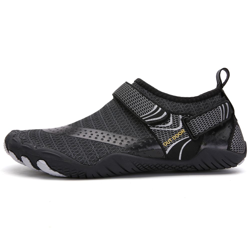 Men Women Water Shoes Barefoot Quick Dry Aqua Sports Shoes - Black Size EU43 = US8.5 — image 2