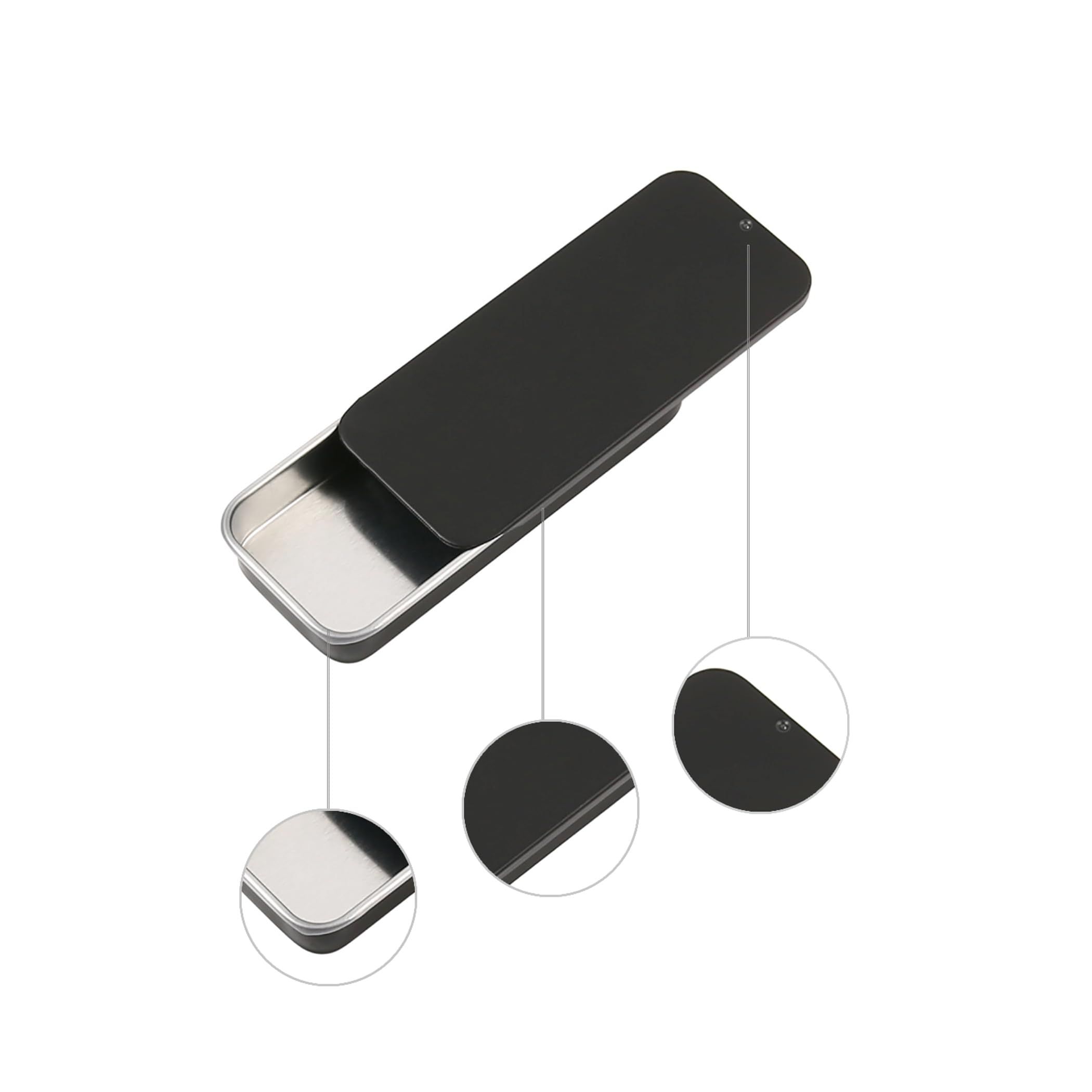 3 PCS Mini Metal Tin Box Slide Top Containers,Rectangular Boxes for Candies, Jewelry, Crafts, Pills,Empty Storage