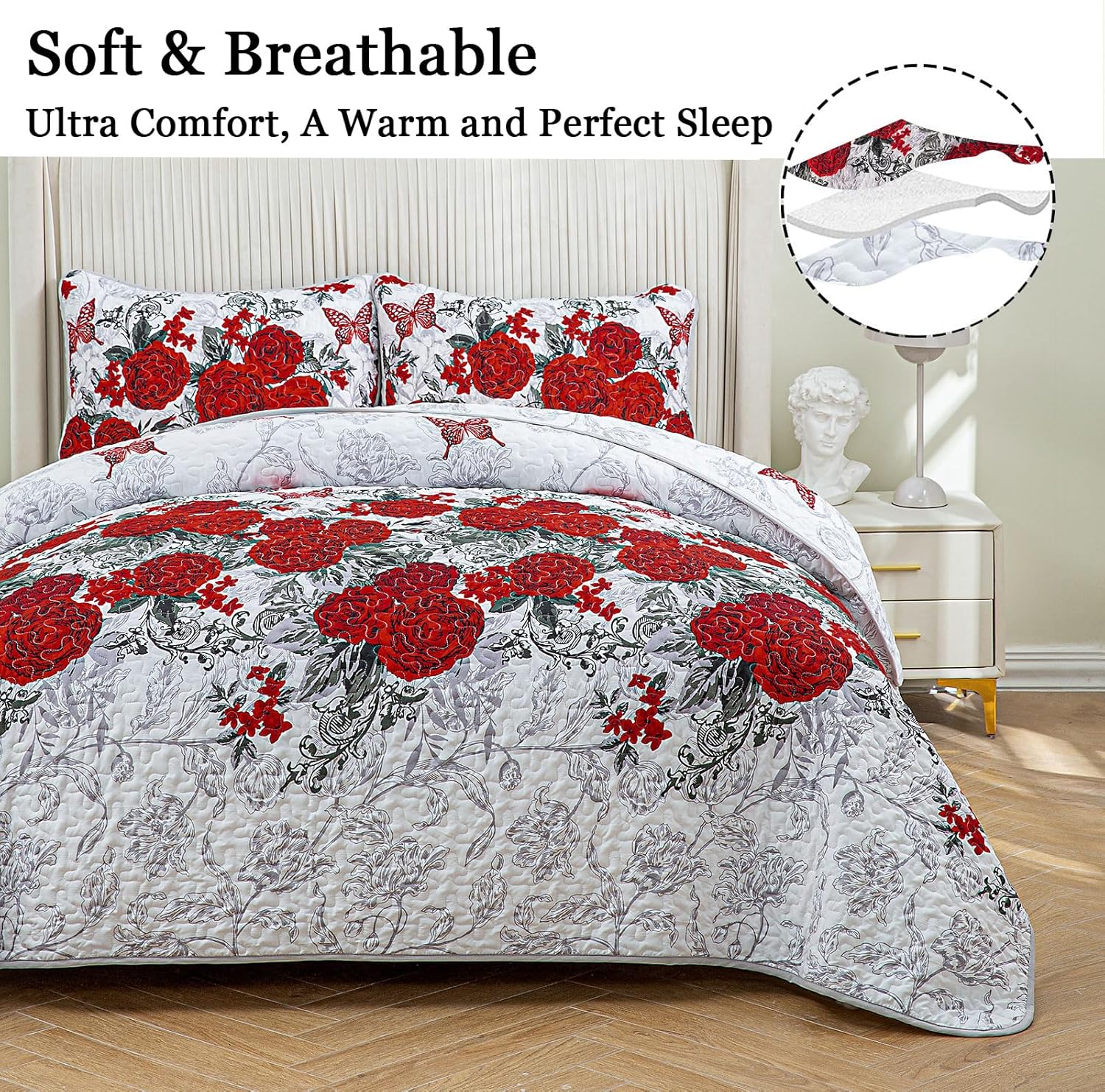 Youthful Quilted coverlet and pillowcovers set: Fresh and Modern - Queen size โ image 3