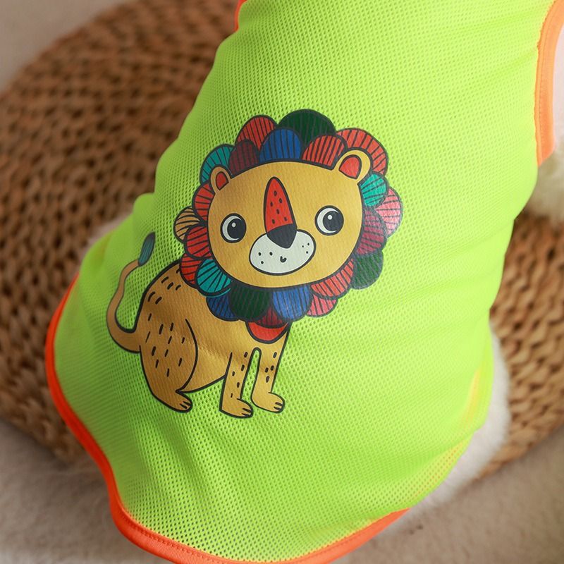 Pet Mesh Vest Polyester Trendy Cartoon Style Mesh vest-cherry XS — image 4
