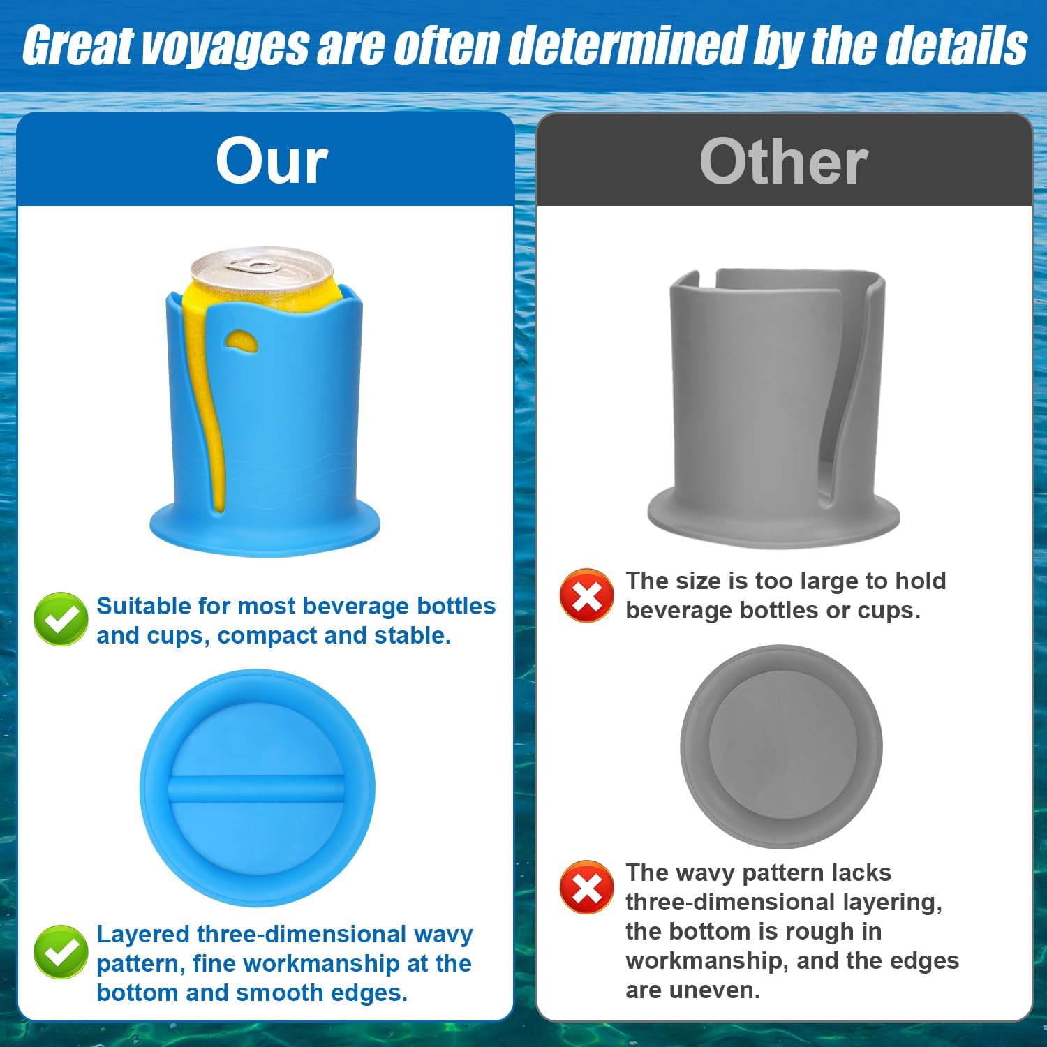 2pcs Paddle Board Cup Holder, Universal Kayak Drink Holder Multifunctional Anti-Toppling Paddleboard Cup Holder Surfboard Water Bottle Holder for Outdoor — image 4