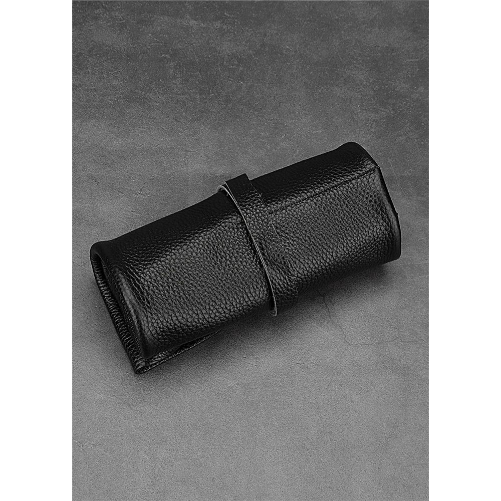 Leather Travel Watch Roll-Watch Case Display Organizer and Storage for 6 watches, Gift Accessory for watch lovers (Black,Excluding watches) — image 4