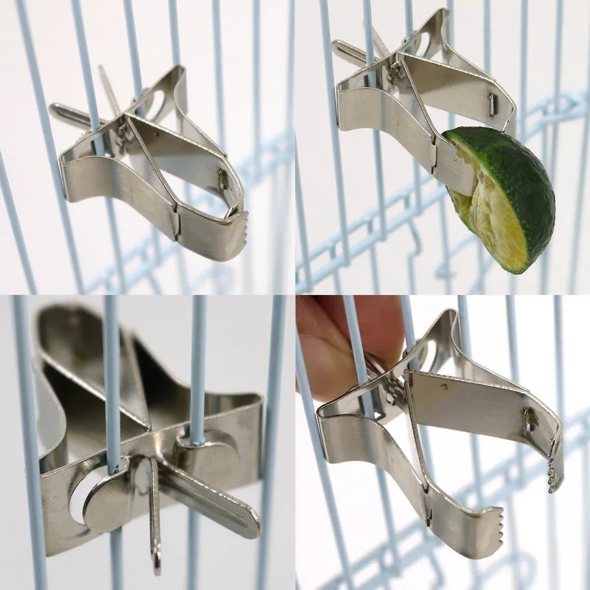 6X Fruit Pet Cage Accessories Bird Food Holders Clip Parrot Feeder Feeding Clamp — image 6
