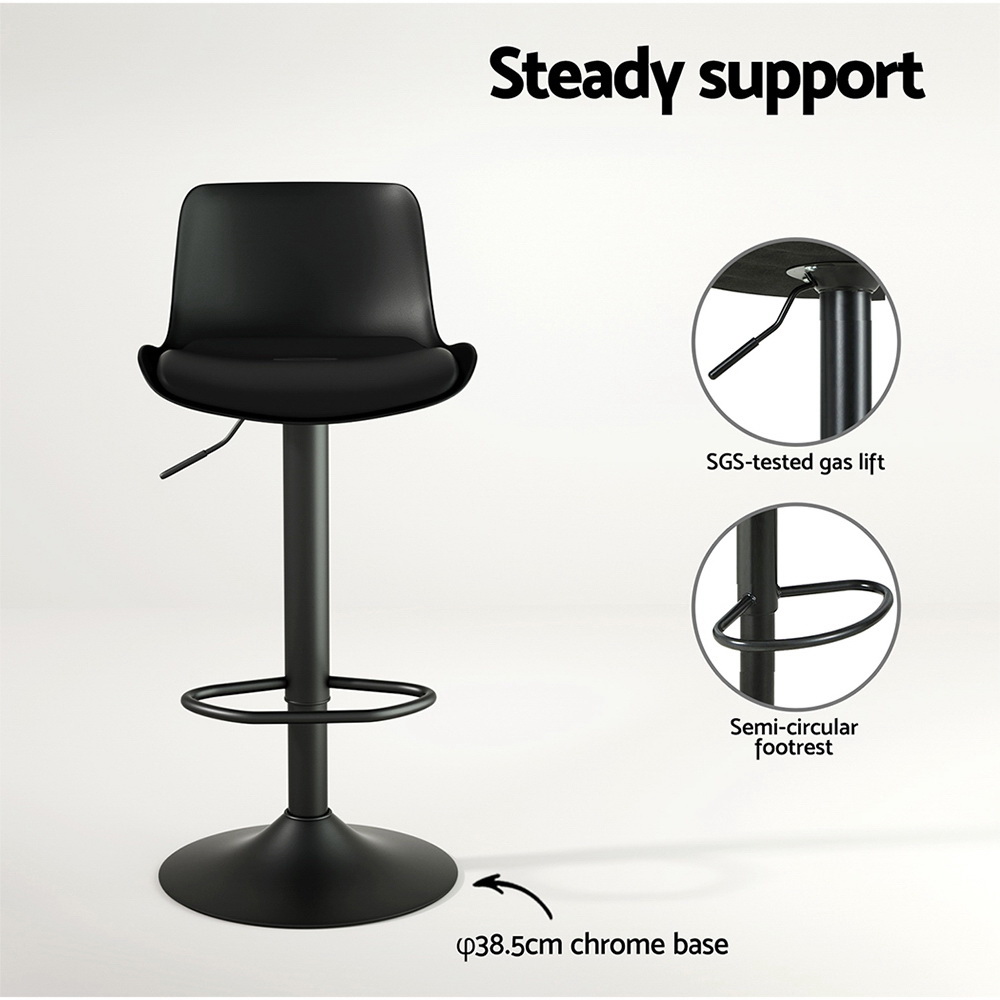 Artiss 4x Bar Stools Padded Seat Gas Lift Black — image 5