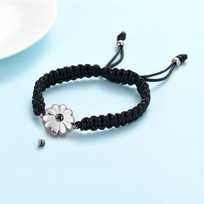 Flower Urn Bracelet for Ashes for Women Cremation Jewelry for Ashes Adjustable Memorial Bracelet Urn Bangle Ashes Holder — image 2