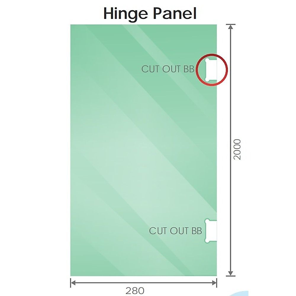 90cm Wall-to-Wall Frameless Shower Screen with Gold Brackets, SS Hinges & U-Brackets and Floor U-Bracket — image 6