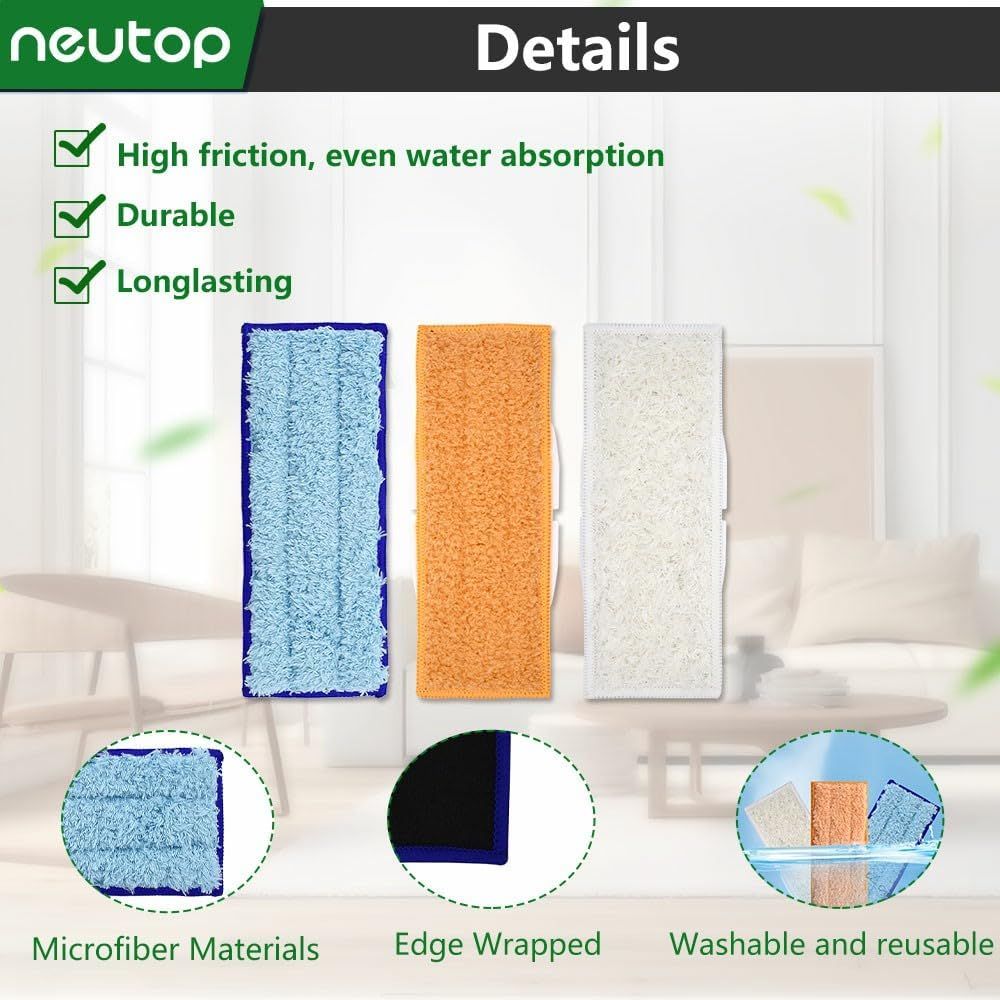Mop Pads Compatible with iRobot Braava Jet 200 Series 240 241 244 245 250 Robot Mops, Washable and Reusable, 4 Wet 4 Dry 4 Damp — image 3