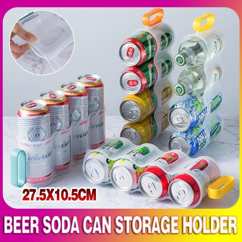 Beer Soda Can Storage Holder Kitchen Fridge Space Saver Rack Organizer 1-3PCS - Orange โ image 2
