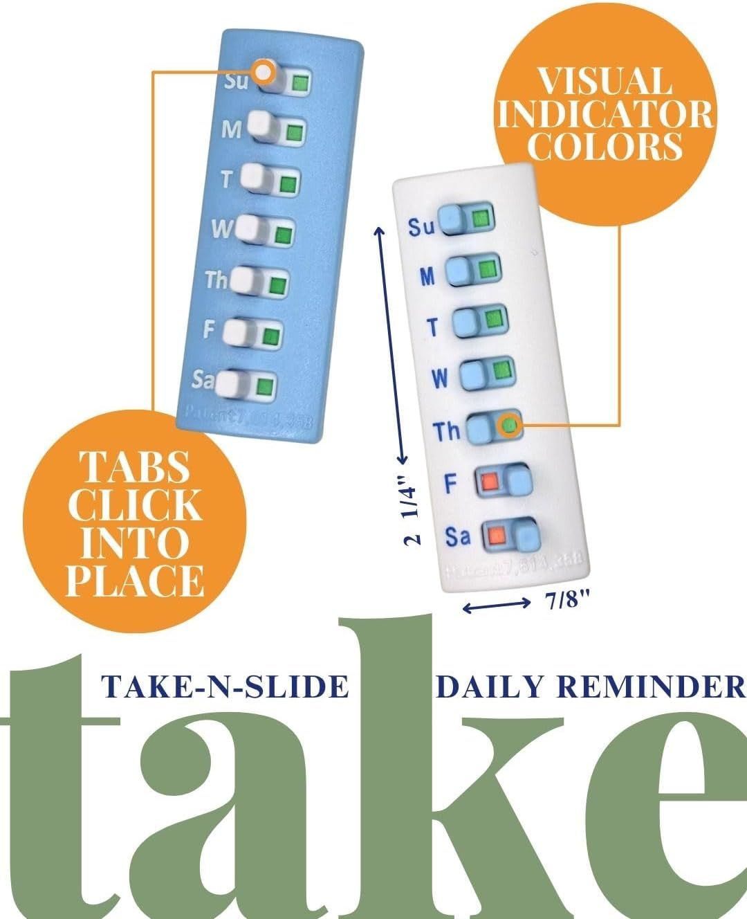 Peel and Stick Reusable for 12 + Refills, Pill/Medication/Vitamin/Pet Med Tracker & Reminder, Attach to Your Bottle, Organizer-Free, Curved‑Back (White — image 3