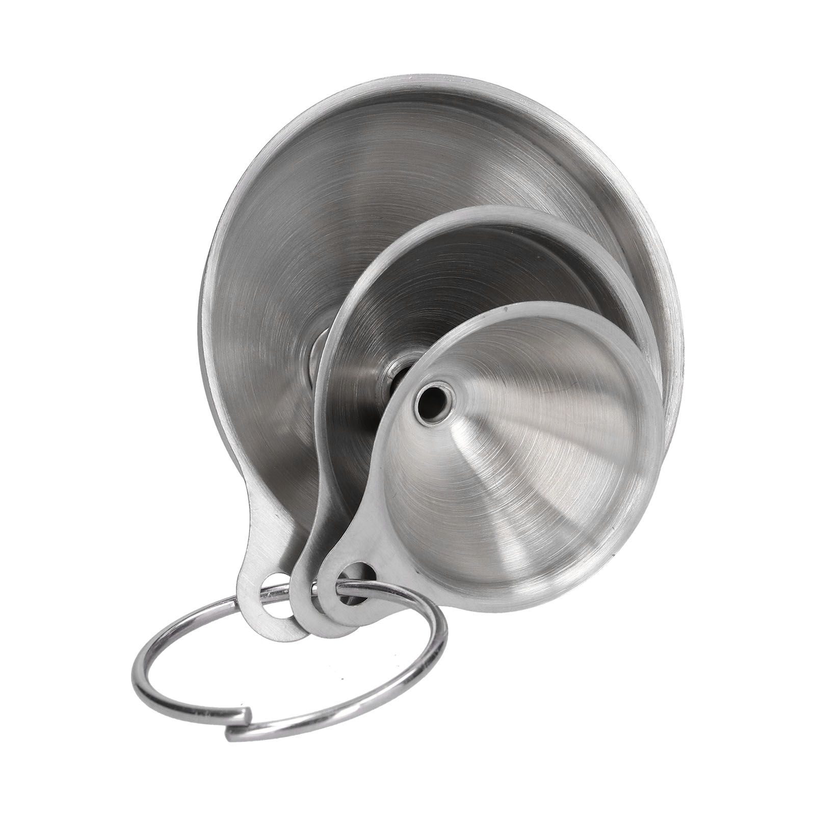 3Pcs Stainless Steel Funnel Filling Bottles Funnel Oil Leaking Separatory Funnel Integrated Liquid Dispenser with Circle โ image 5