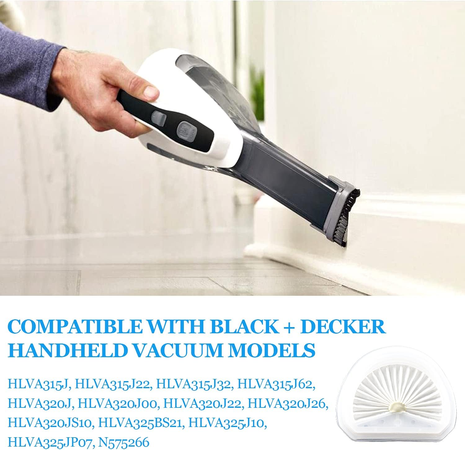 VLPF10 Filter Replacement Compatible with Black and Decker Dustbuster Hand Vacuum Replace Model # HLVA315J HLVA320J00 N575266 (4 Pack) โ image 6