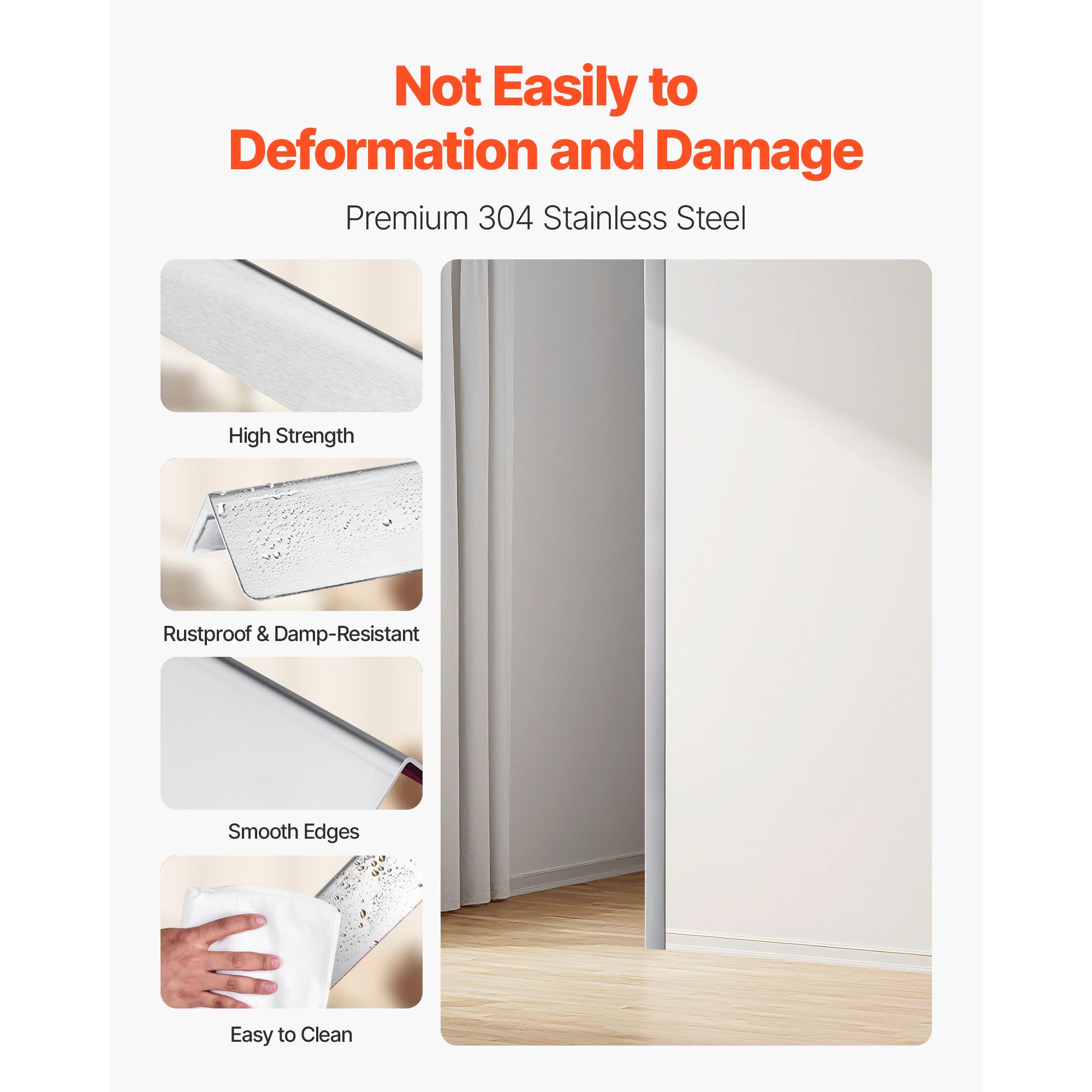 Stainless Steel Wall Corner Protector, 38 x 2436 mm, 10 Pack Metal Corner Guards, 304 Stainless Steel Edge Trim 90-Degree Angle for Home,Office,Commercial Wall β image 3