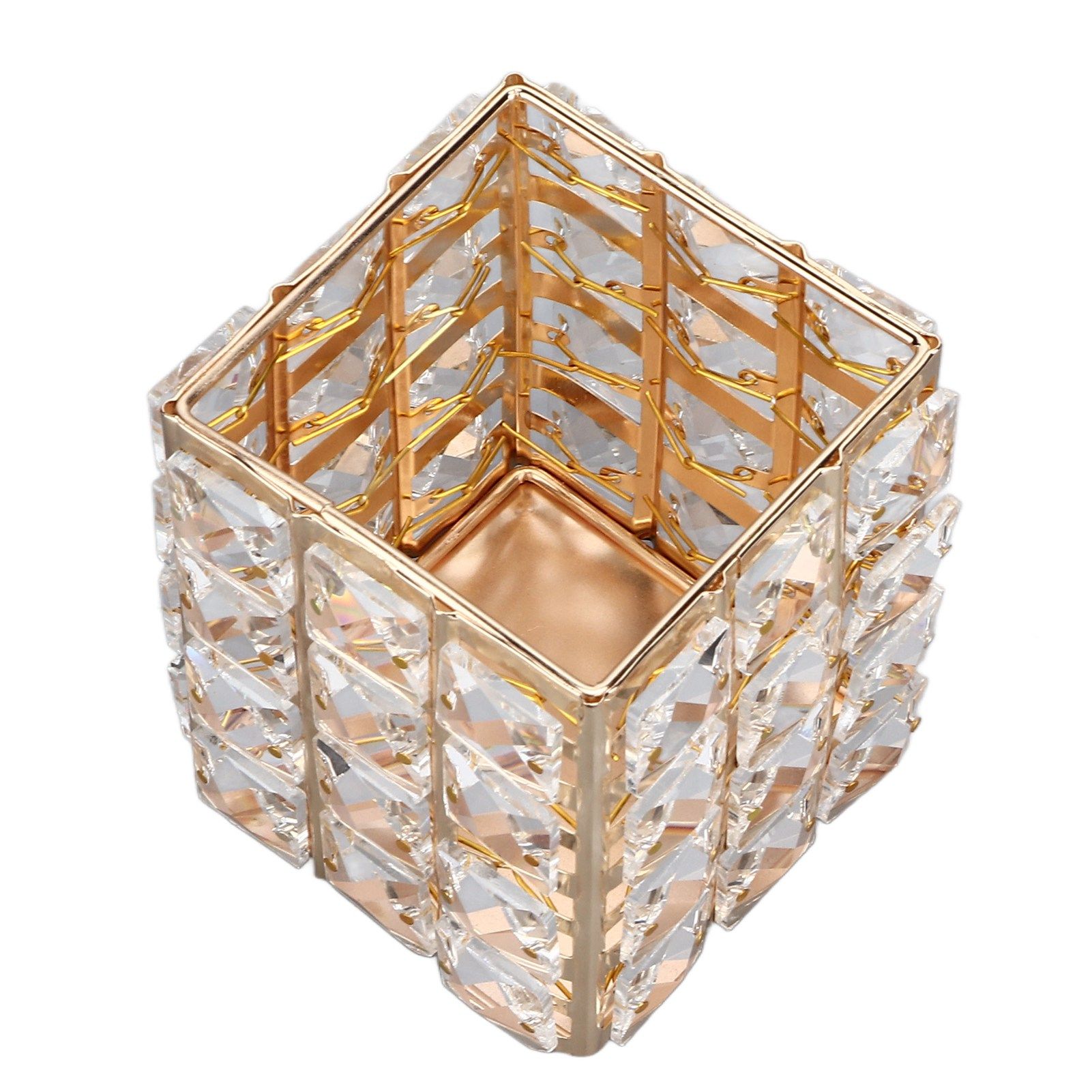 European Style Crystal Storage Box Crystal Jewelry Trinket Box Square Earrings Rings Organizer for Gift Giving Home Decoration Gold โ image 2