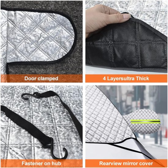 Car Sunshade for Windshield - Car Sun Visor - Winter Cover, Anti-Ice, Dustproof, UV Protection, Snowproof - Suitable for Most Car Models - 197*125cm โ image 4
