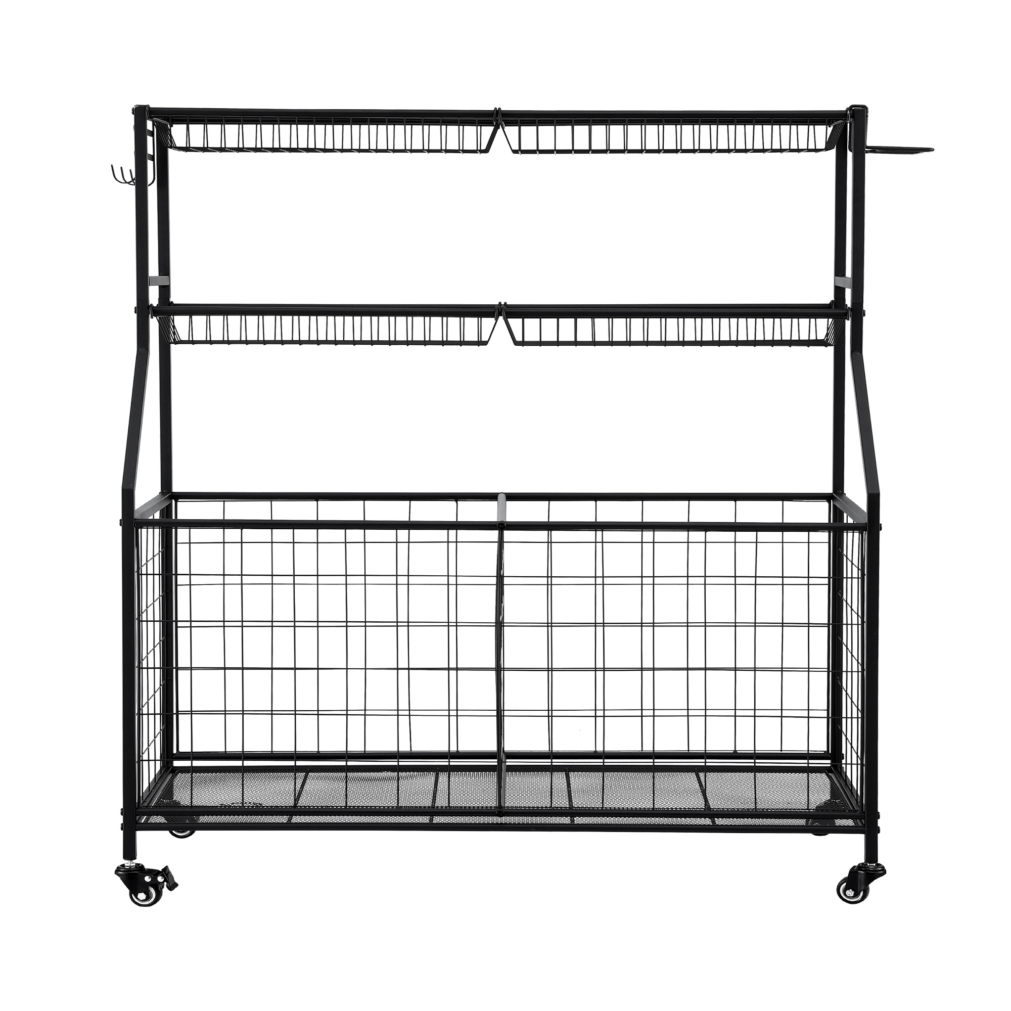 Everfit Sports Equipment Organizer Storage with Wheels Multi-Sport Garage Gym Black โ image 3