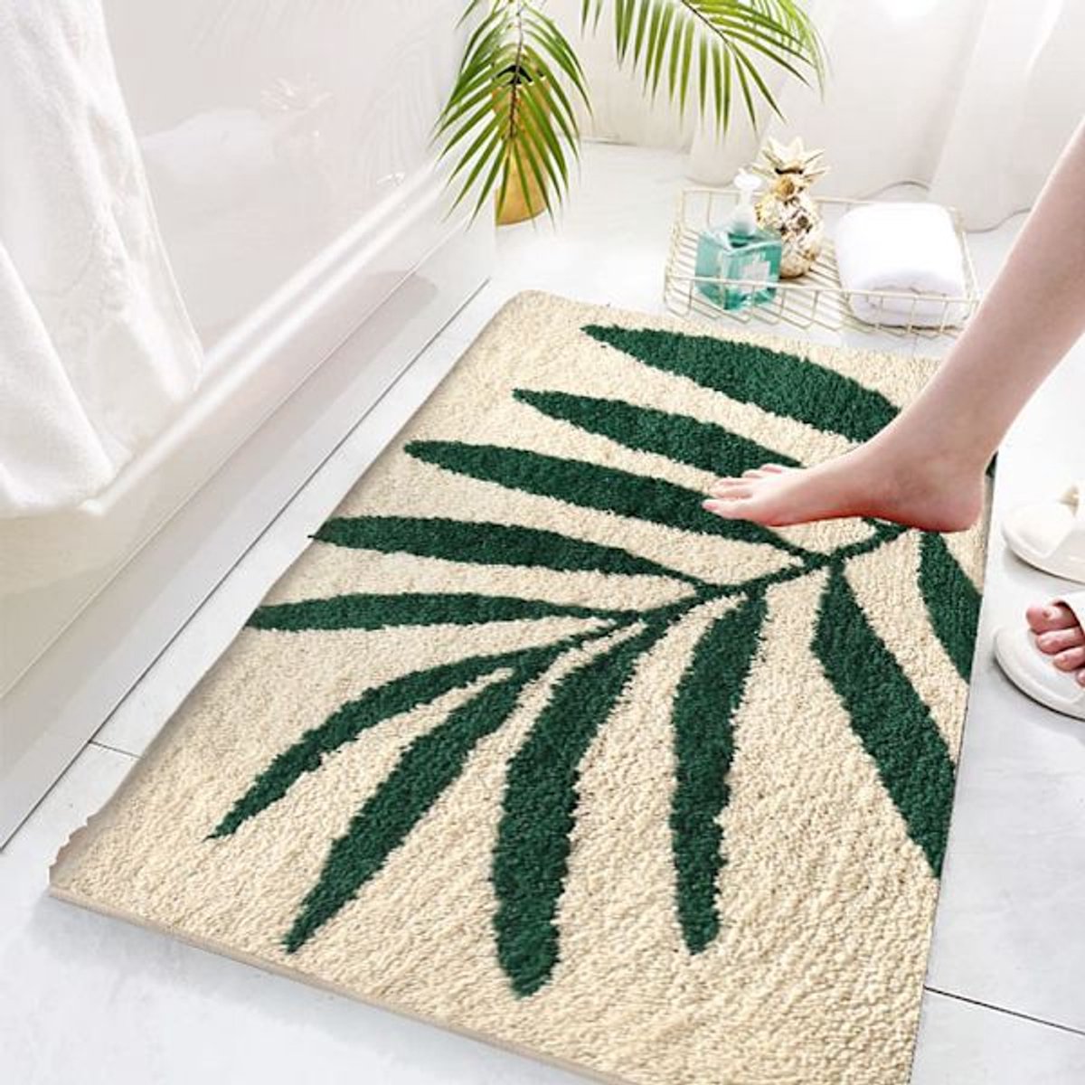 Non-slip bath mat - Indoor/outdoor living room - kitchen - bedroom non-slip - bath mat - soft and absorbent bath mat (40 × 60cm) — image 5