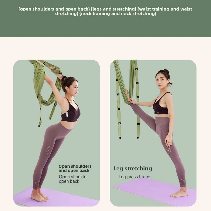 Green Aerial Yoga Door Hanging Strap for Home Workouts Adjustable Stretch Band for Backbend Inversion and Flexibility Premium Standard Fit for Local โ image 4
