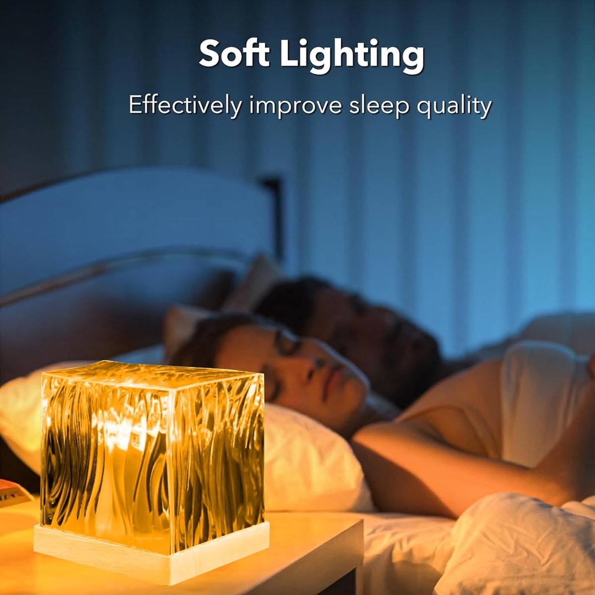 Table lamp - Night light - Northern Lights projector - Northern Lights lamp - Crystal table lamp - LED crystal table lamp - Wave table lamp - Color changing — image 5