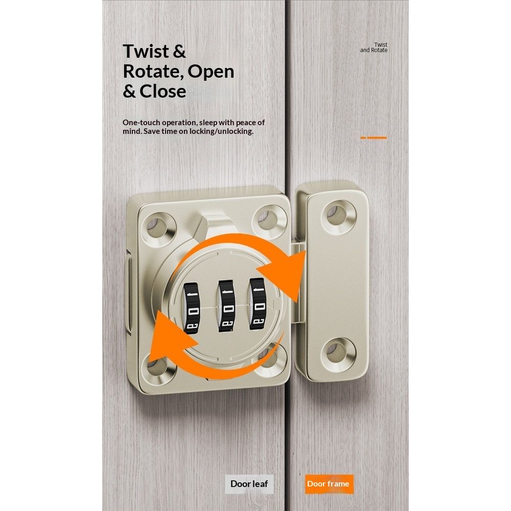 Combination Cabinet Latch, Keyless Drawer Lock, Easy to Install, Suitable for Kitchen Cabinet, Office Drawer, Wooden Furniture, One-Way Door, Etc (Silver, 1 โ image 3