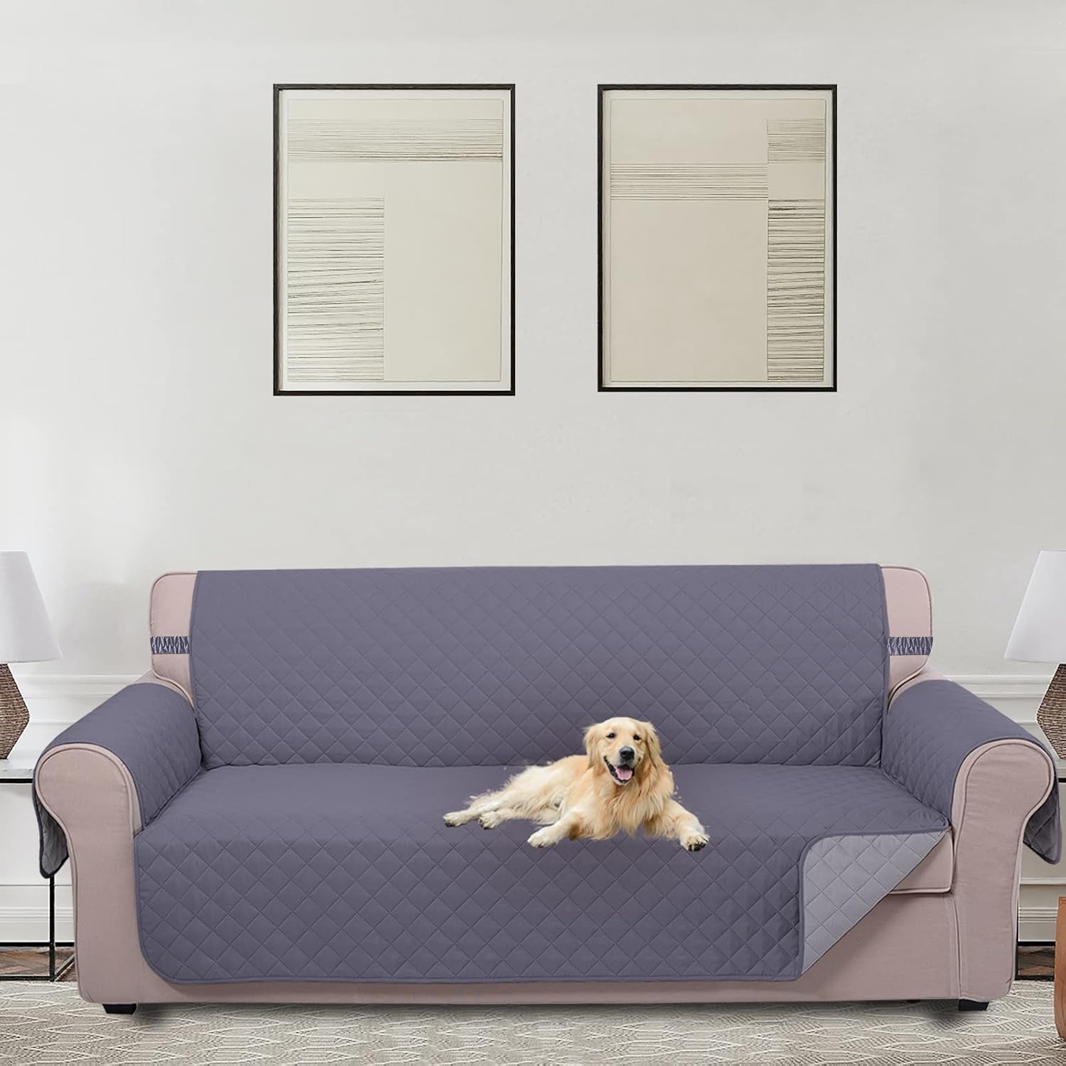Reversible Sofa Cover Bundles with loveseat and Chair Size — image 2