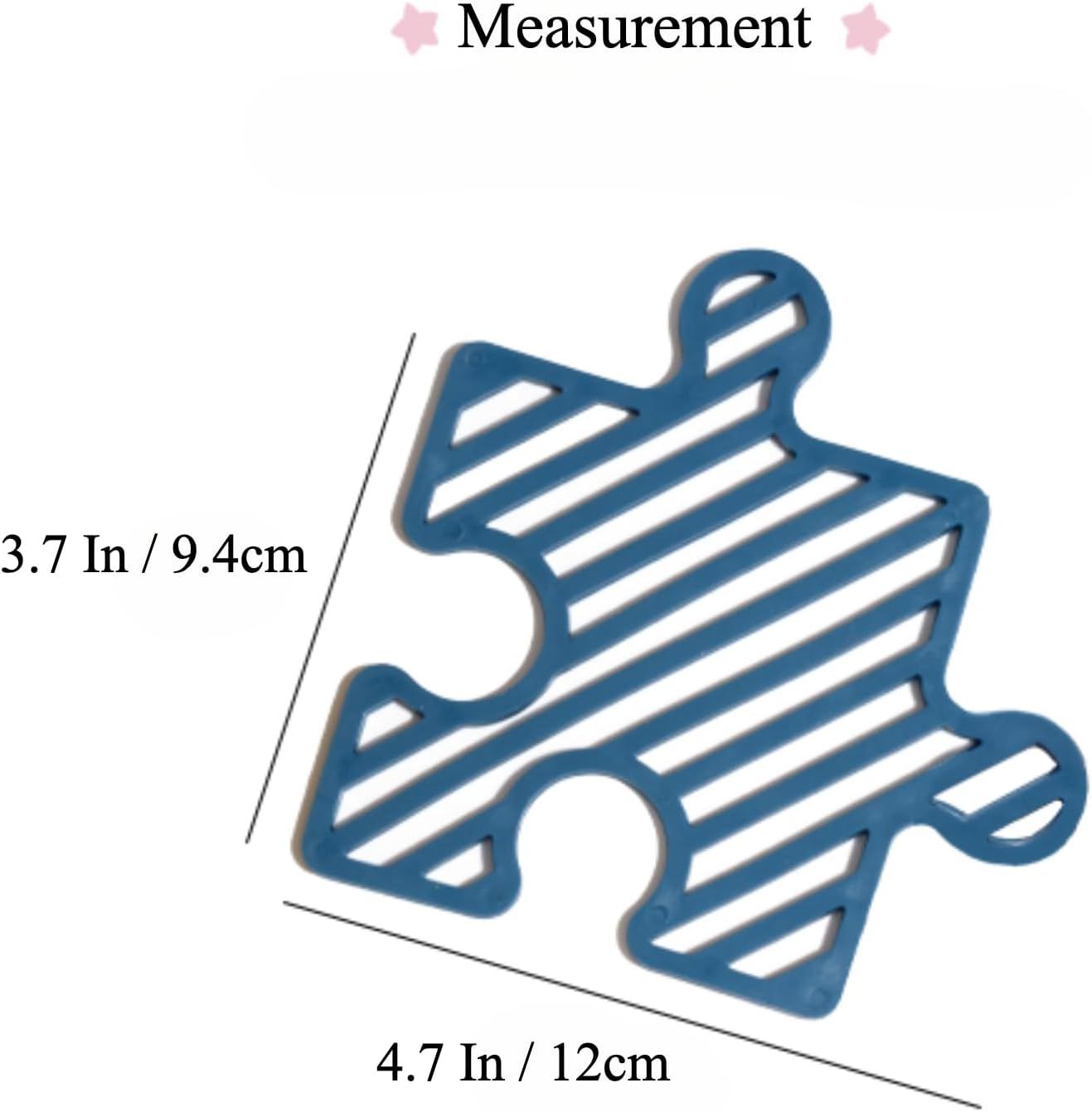 4 Pcs Creative Puzzle Shaped Heat Resistant Table Mat Set Insulated Coasters for Cups Bowls Pots Plates (Red Blue Orange Black,3.7x4.7 Inch) โ image 2