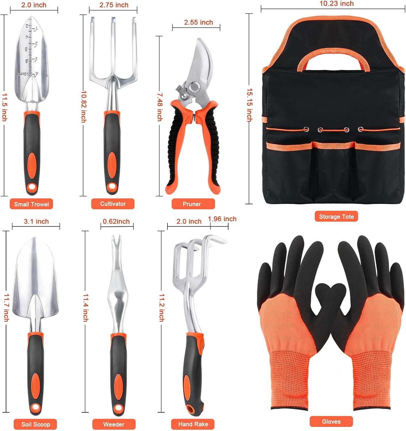 Garden Tools Set, 3 Pack Heavy Duty Gardening Tools Set + Garden Tools Set, 8 Piece Gardening Tools Set with Non Slip Ergonomic Handle โ image 6