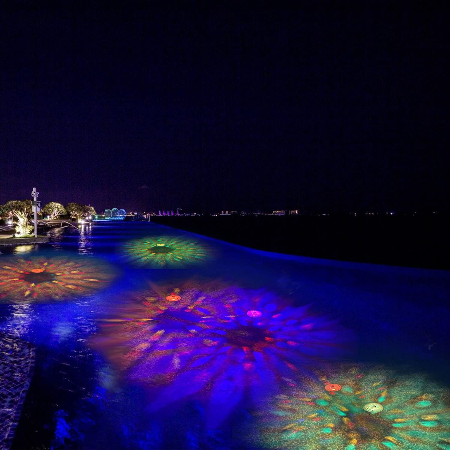 Swimming Pool Lights Floating Pool Lights Underwater Lights Pool Accessories with 7 Modes for 2 Pack