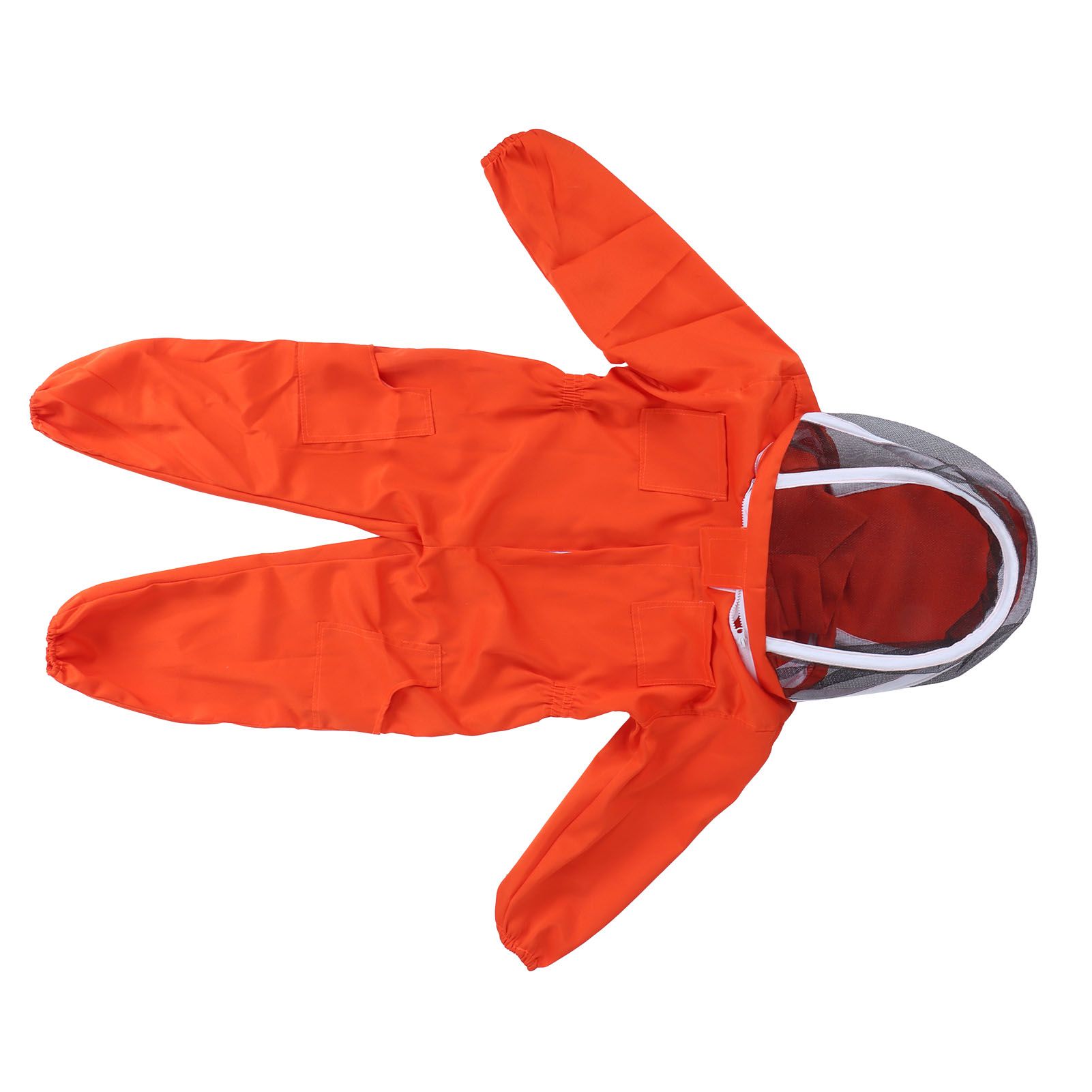 One Piece Beekeeping Suit with Veil Hood Children kids Beekeeping Protective Clothes(Orange L) — image 5