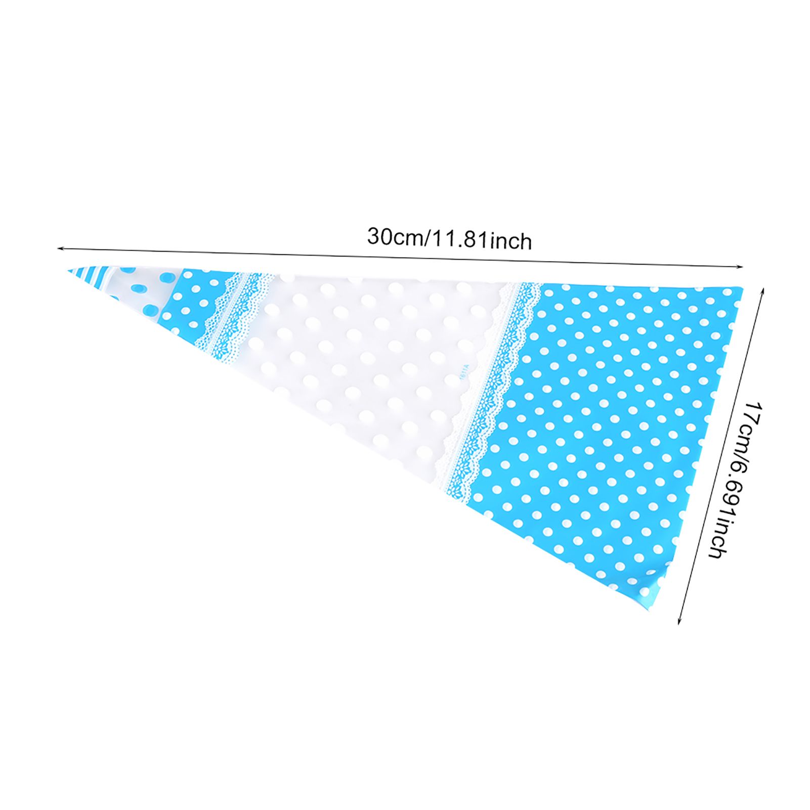 50 Clear Cone Shaped Treat Popcorn Bags Treat Bags Cellophane Candy Bags with Twist Tie BLue — image 2