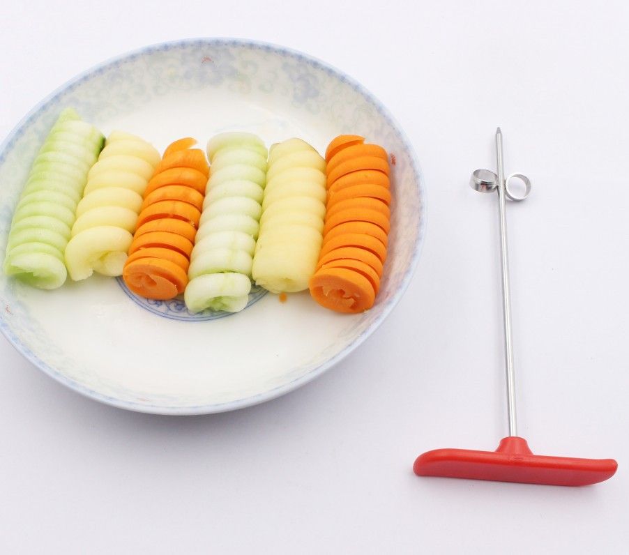 Fruit Spiral Knife Vegetable Coiler Scroller Stainless Steel Magic Scroller Creative Model Cucumber knife Fruit — image 4
