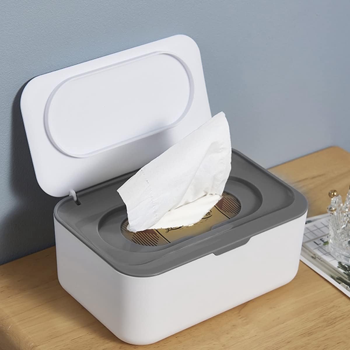 Tissue box - 19*13*7.8cm - Dispenser box for wet wipes - Baby wipes box - mask storage box - toilet wipes box - box with lid for dry tissues - keep wipes fresh โ image 5