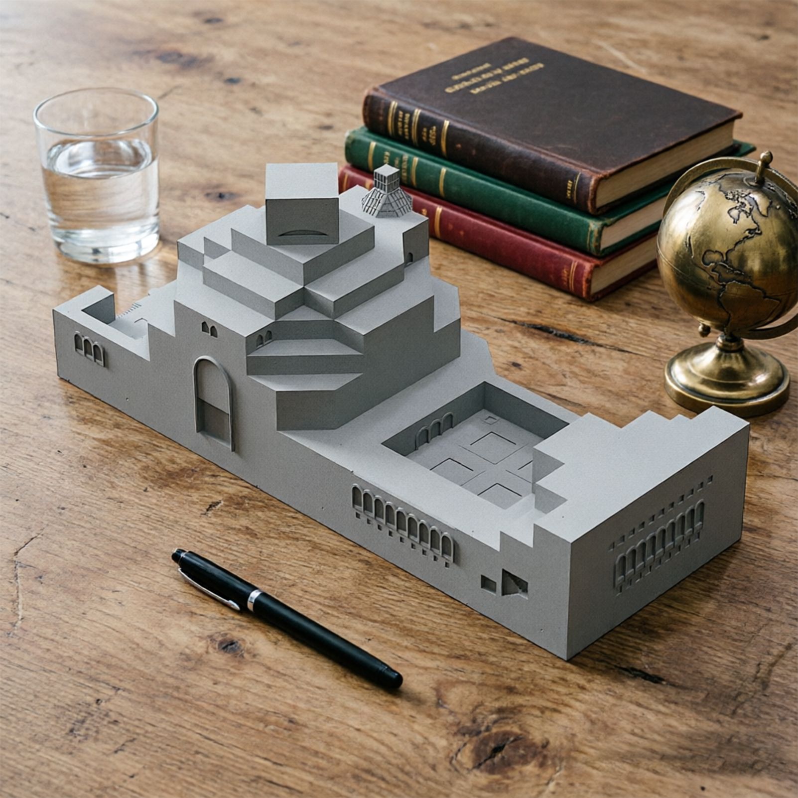 Museum of Islamic Art Doha Concrete Model Architectural Replica Sculpture & Desktop Decor(Grey) — image 2
