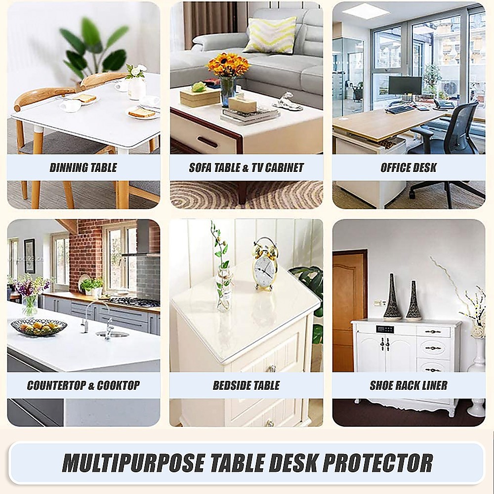 PVC Tablecloth Protector Table Cover Dining Table Cloth Plastic 2134x1070mm 1.5mm — image 5