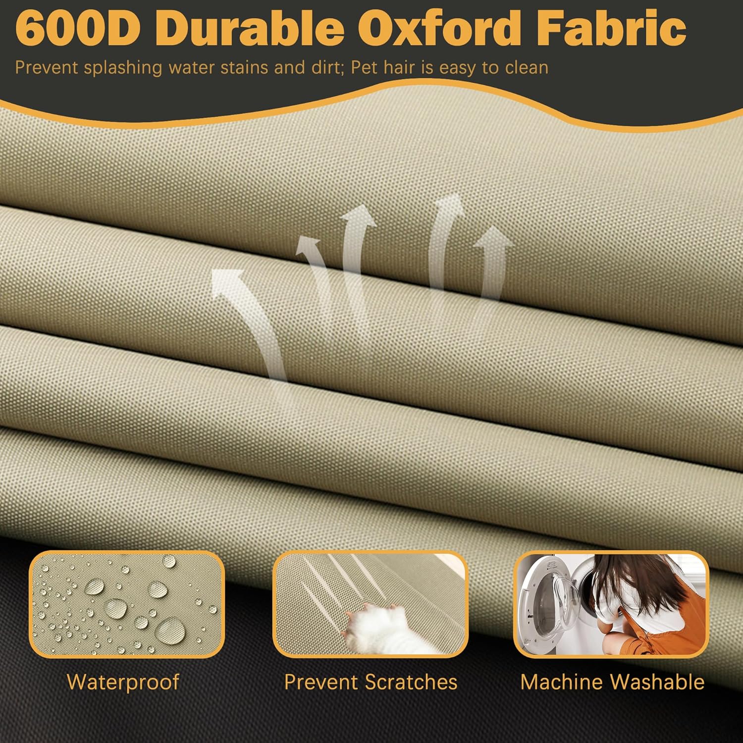 Patio Cushion Covers 24x24 Waterproof Outdoor Cushion Covers for Patio Furniture 4Pack Patio Cushion Slicovers Replacement Outdoor Seat Cushion Slip Cover for — image 3