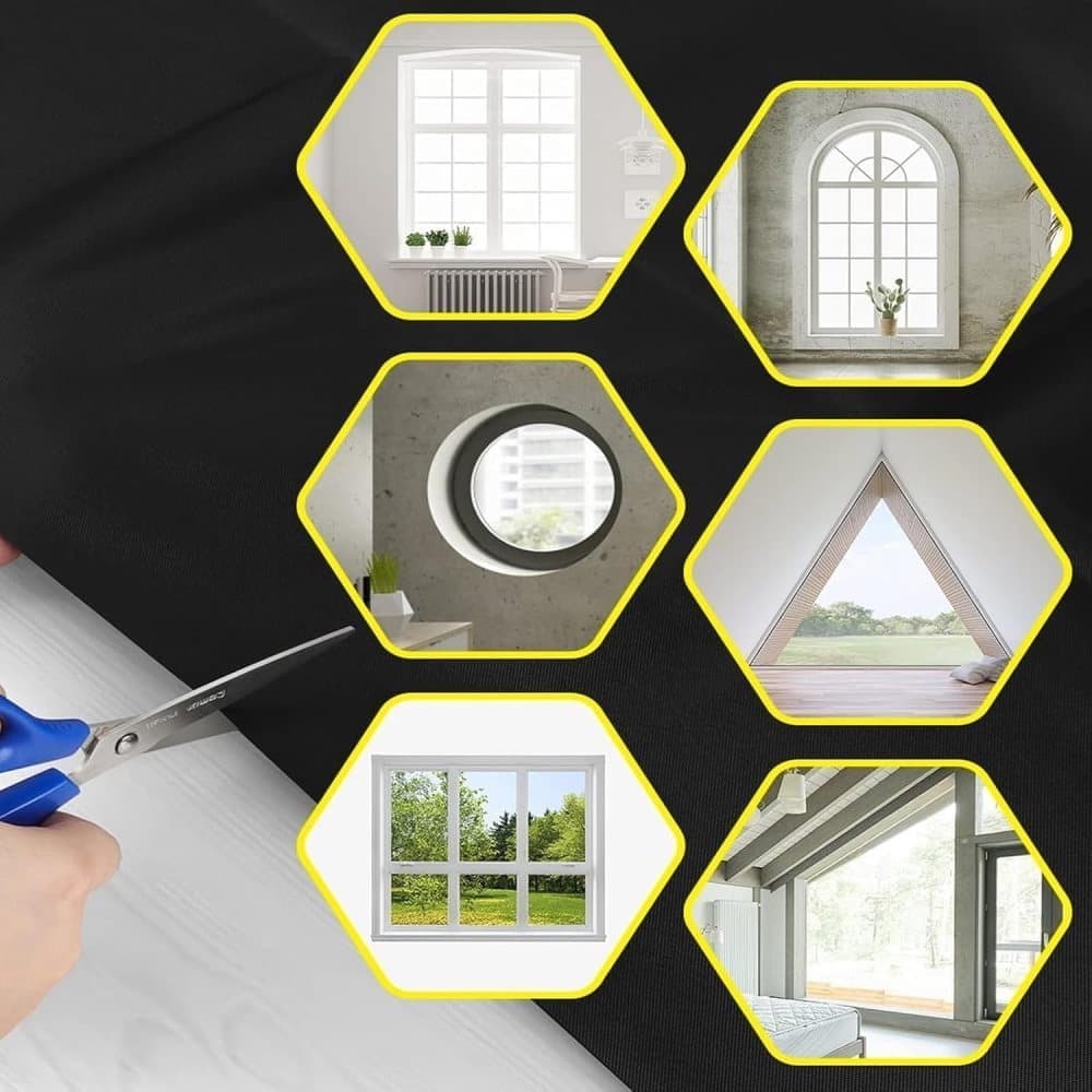 Blackout Curtain DIY Portable No-Drill UV Protection with Star and Moon Print, 145 × 400cm — image 6