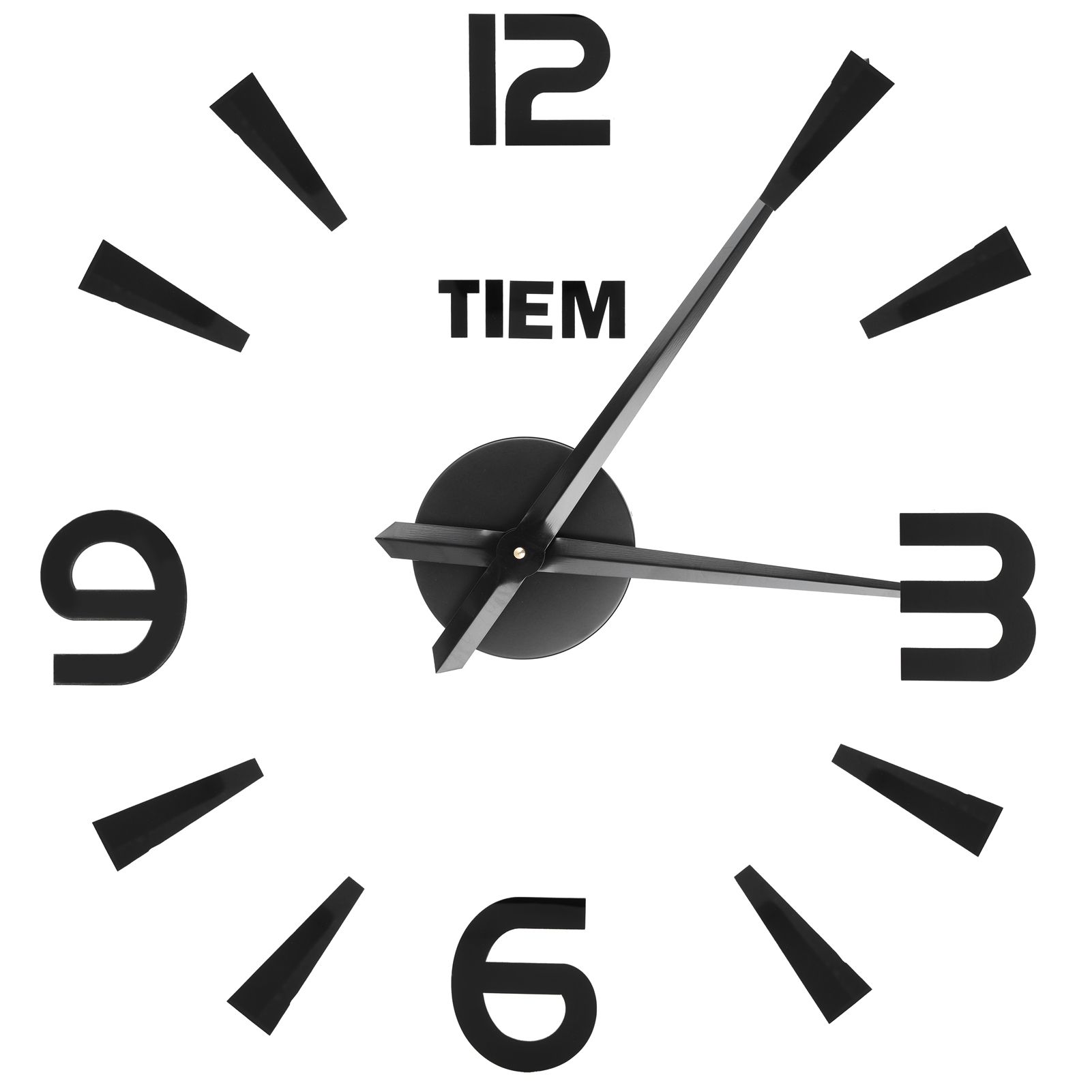 Frameless Wall Clock Sticker Mirror Surface Living Room Bedroom Office DIY DecorationBlack — image 5