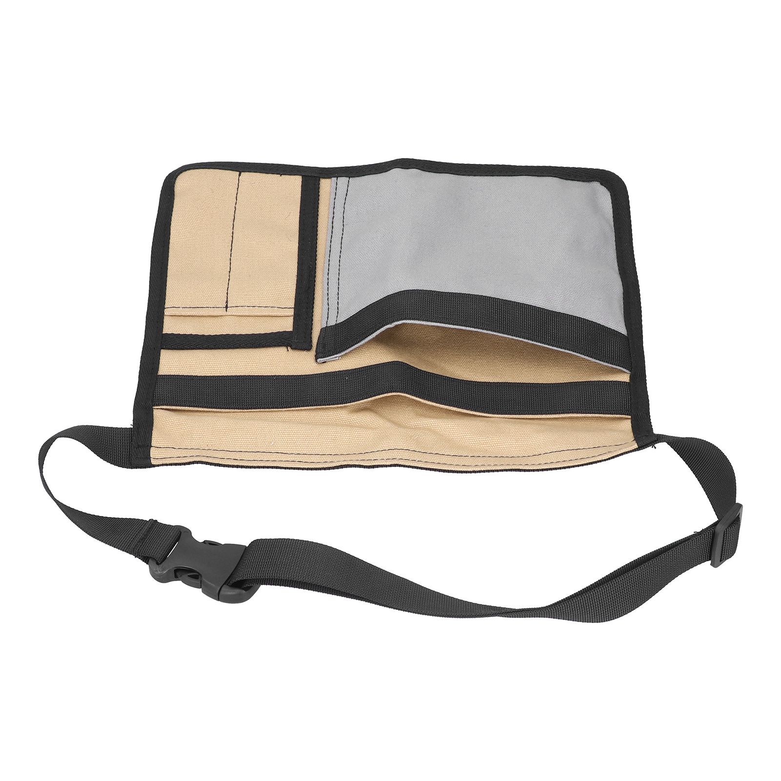 Unilateral Waist Hanging Tool Bag Wear Resistant Oxford Cloth Adjustable Tools Organizer for GardenKhaki Gray — image 2