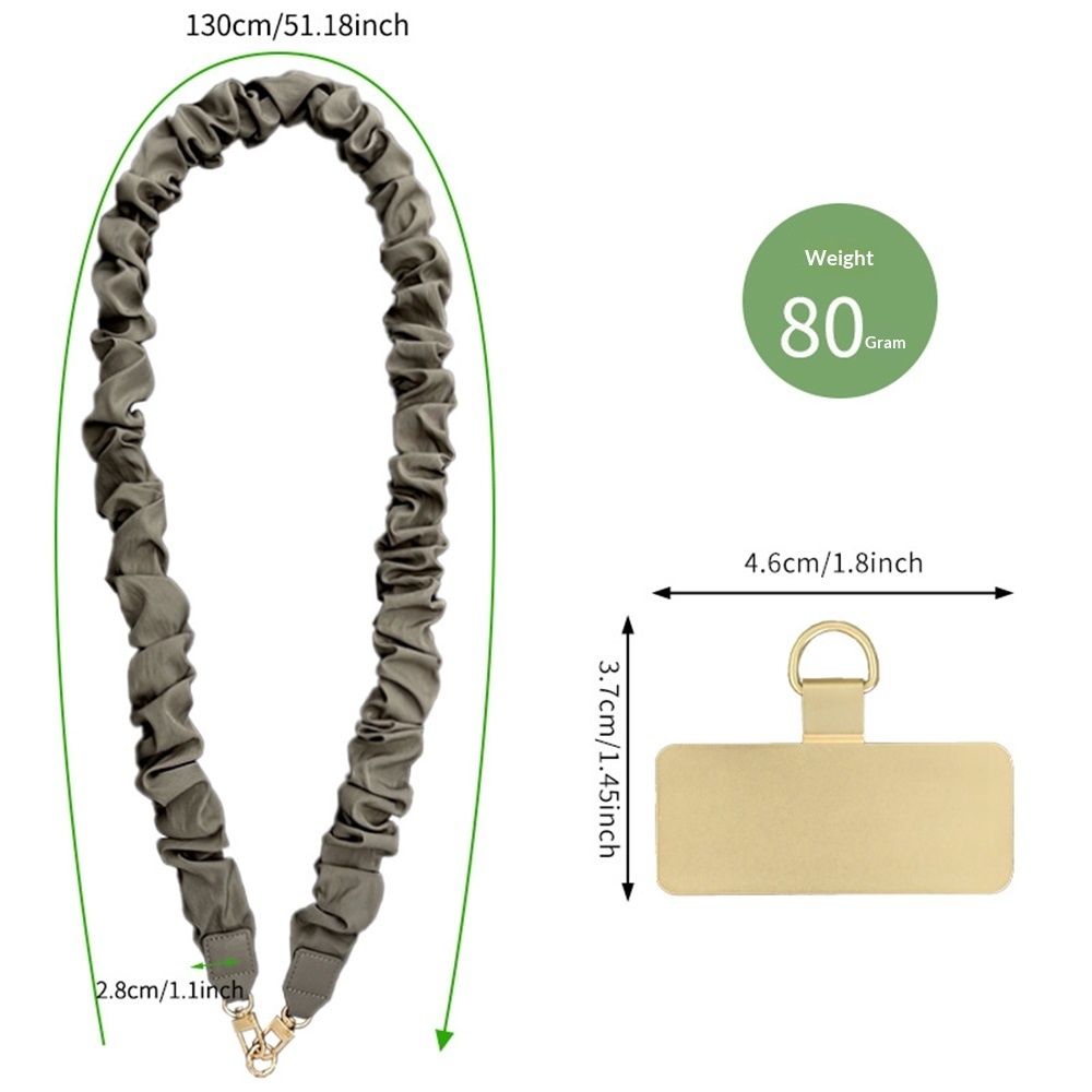 Neck Lanyard For Women - Scrunchie Cute Lanyard for Keys, Id Card Holder, Wallet - Aesthetic Long Lanyard(Stone gray long style) — image 5