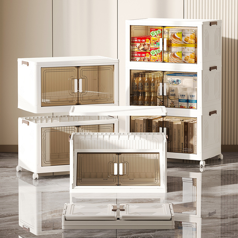Stackable Storage Boxes with Transparent Doors - Modular Organizer for Home & Pantry 55*32*152cm (5 layer ) โ image 3