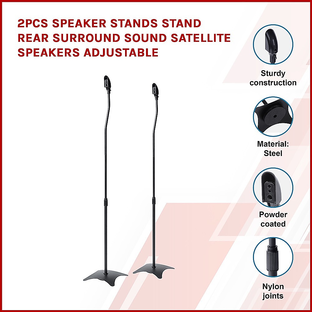 2pcs Speaker Stands Stand Rear Surround Sound Satellite Speakers Adjustable โ image 3